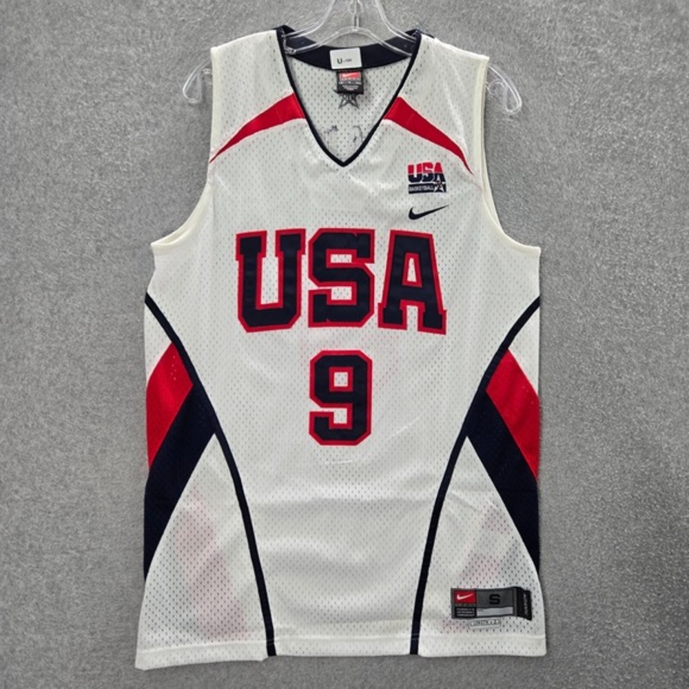 VINTAGE Team USA Men Jersey Small White 2006 Dwayne Wade 9 Olympics Nike Y2K